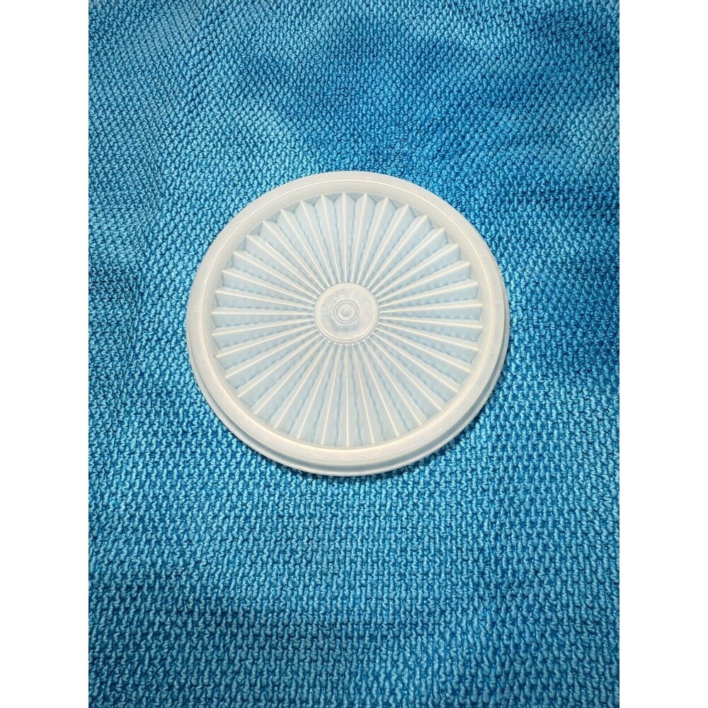 Vintage Tupperware 5" Round Servalier Lid #812-18 Clear Harvest Replacement Lid